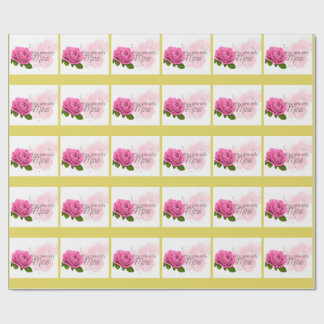 Papel De Regalo Rosa rosa con texto