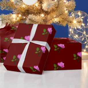 Papel De Regalo rosa rosa elegante floral