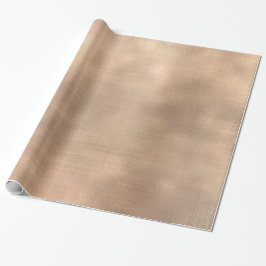 Papel De Regalo Rosa Rosa Oro Faux Sepia Linen Mesh Metallic