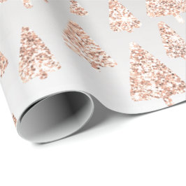 Papel De Regalo Rosa Rosa Polvo Oro Purpurina Árbol de Navidad Gri