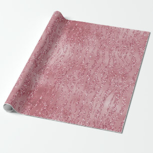 Papel De Regalo Rosa rosa Purpurina Zebra Animal