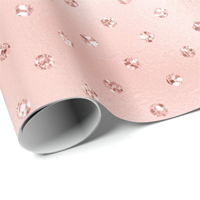 Papel De Regalo Rosa Rubor Beauty Crystals Rosa Swarovski Dots (Esquina del rollo)