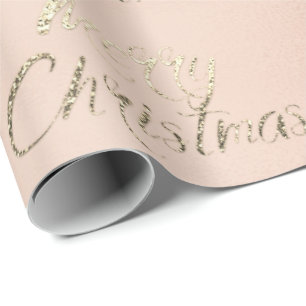 Papel De Regalo Rosa Rubor del purpurina del oro de Champán de la