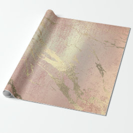 Papel De Regalo Rosa Rubor Foxier Skin Gold Marble brillante VIP