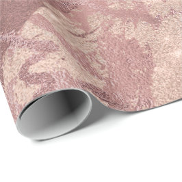 Papel De Regalo Rosa Rubor Mármol rosa brillante chispa en polvo T