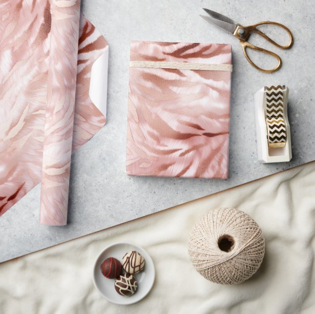 Papel De Regalo Rosa Rubor rosa Zebra Animal (Artesanía)