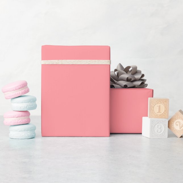 Papel De Regalo Rosa Salmon de color liso rosa (Baby Shower)