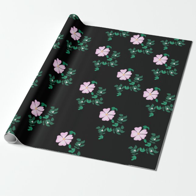 Papel De Regalo Rosa silvestre rosa pastel (Desenrollado)