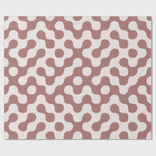 Papel De Regalo Rosa Sonrojado Puntos Geométricos Retro Mediados d