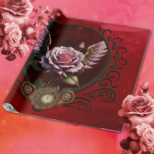 Papel De Regalo Rosa Steampunk