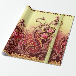 Papel De Regalo rosa victoriana elegante floral vintage
