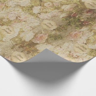Papel De Regalo Rosa victoriano de edad avanzada y desgastado - Cu