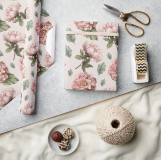 Papel de regalo rosa vintage