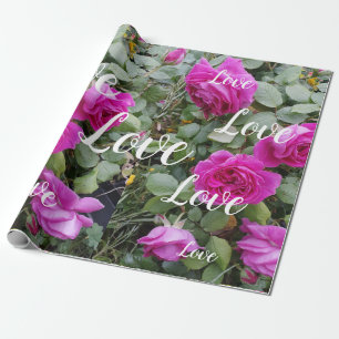 Papel De Regalo Rosa Vintage Rosa bonito Flor Nacimiento Amor