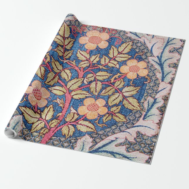 Papel De Regalo Rosa Wreath, William Morris (Desenrollado)