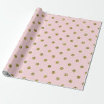 Papel De Regalo Rosa y fiesta elegante de los lunares de la chispa<br><div class="desc">papel de embalaje de encargo</div>