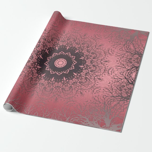 Papel De Regalo rosa y gris (Desenrollado)