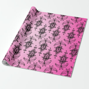 Papel De Regalo Rosa y negro Bollywood árabe