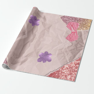 Papel De Regalo Rosa y Purpura Glittery Adorable