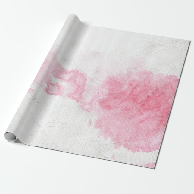 Papel de regalo rosado de la acuarela (Desenrollado)