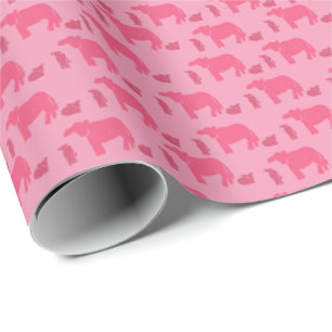 Papel de Regalo Rosado Lúgubre Vacas Rancho Occide