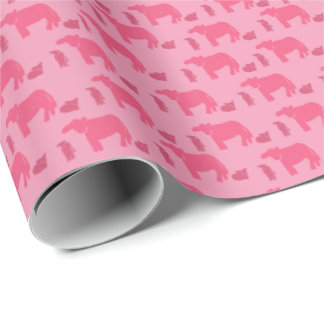 Papel de Regalo Rosado Lúgubre Vacas Rancho Occide