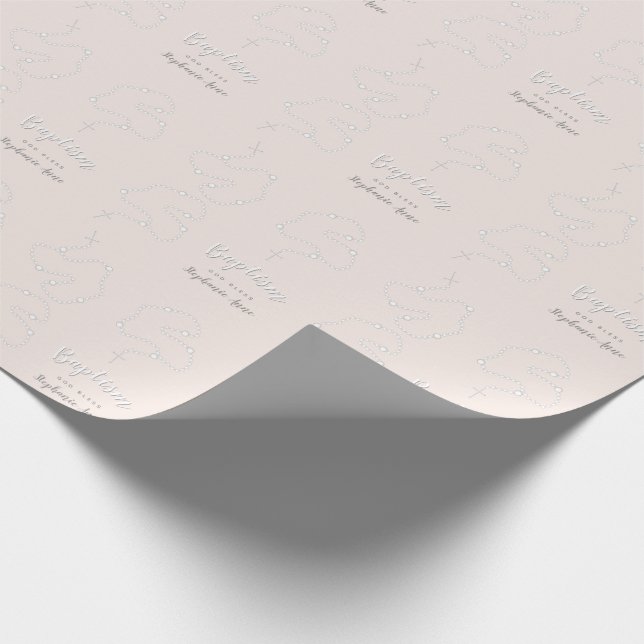 Papel De Regalo Rosario del bautismo en rosa (Esquina)