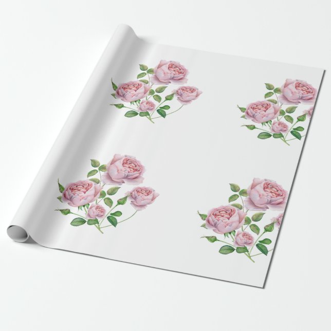 papel de regalo rosas a la acuarela (Desenrollado)