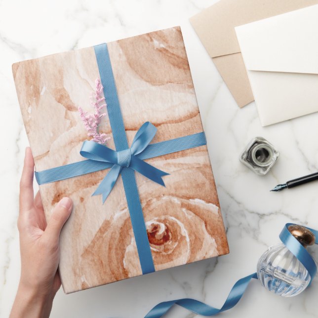 Papel De Regalo Rosas acuarela boda moderno beige fiesta (Regalar)