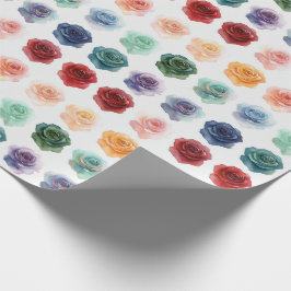 Papel De Regalo Rosas acuarelas envueltos de regalo - Elegancia si
