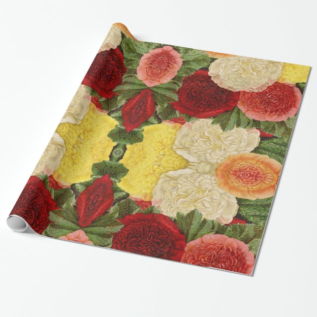 Papel De Regalo Rosas amarillas rojas rosadas rojas rosadas rojas  (Desenrollado)