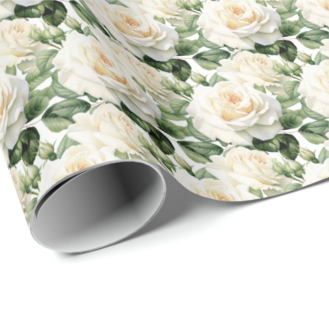 Papel De Regalo Rosas blancas (Esquina del rollo)