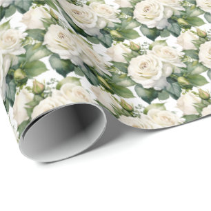 Papel De Regalo Rosas blancas