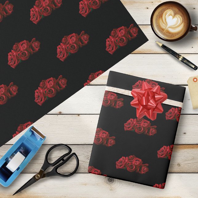 Papel De Regalo Rosas Boda negro blanco rojo (Subido por el creador)