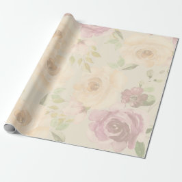 Papel De Regalo Rosas bohemios de Rubor Boda acuarela floral