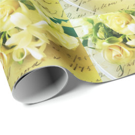 Papel De Regalo Rosas, cinta, letra antigua