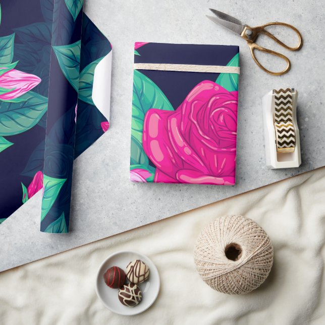 Papel De Regalo Rosas de acuarela 13 (Artesanía)