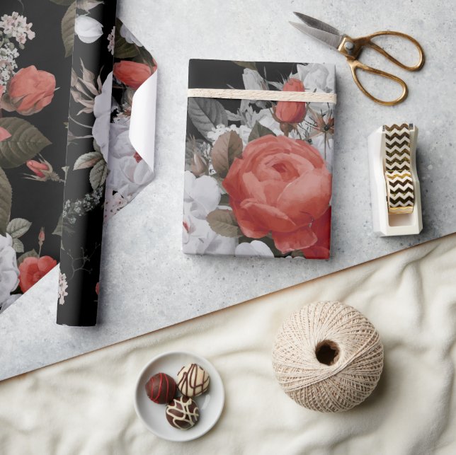 Papel De Regalo Rosas de acuarela 7 (Artesanía)