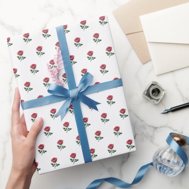 Papel De Regalo Rosas de acuarela rosada (Regalar)