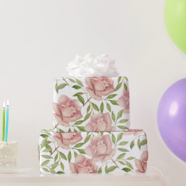 Papel De Regalo Rosas de acuarela violeta rubor