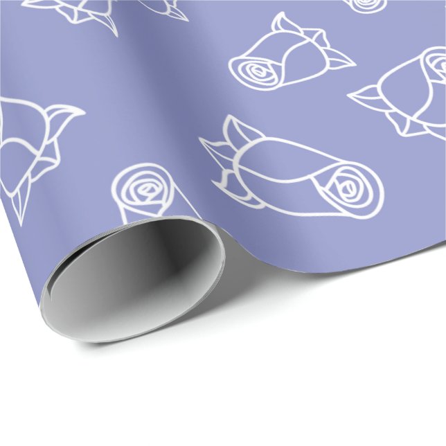 Papel De Regalo Rosas de boda elegantes diseño simple sin costuras (Esquina del rollo)