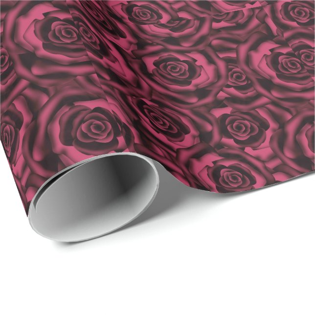 Papel De Regalo Rosas de Borgoña (Esquina del rollo)
