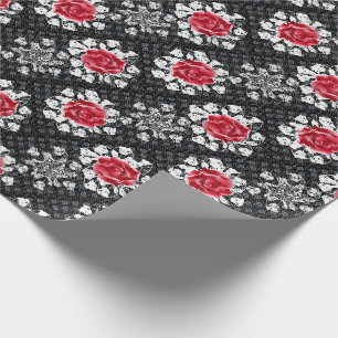 Papel De Regalo Rosas de encaje metal pesado gótico