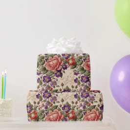 Papel De Regalo Rosas de melocotones y corales románticos