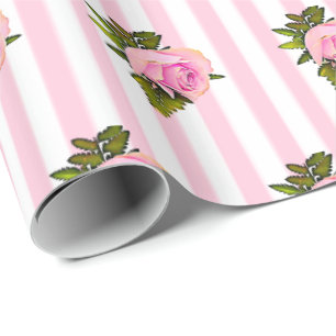 Papel De Regalo Rosas de Moda floral rosada envuelta en regalo