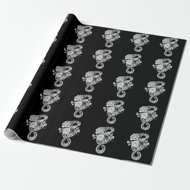 Papel De Regalo Rosas de serpientes ocultas Brujería en Gótico Wic (Desenrollado)