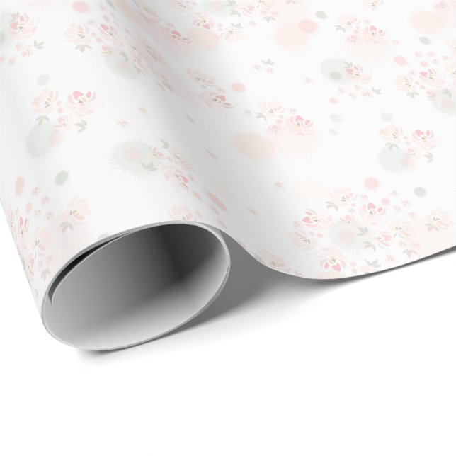 Papel De Regalo Rosas de té suaves (Esquina del rollo)