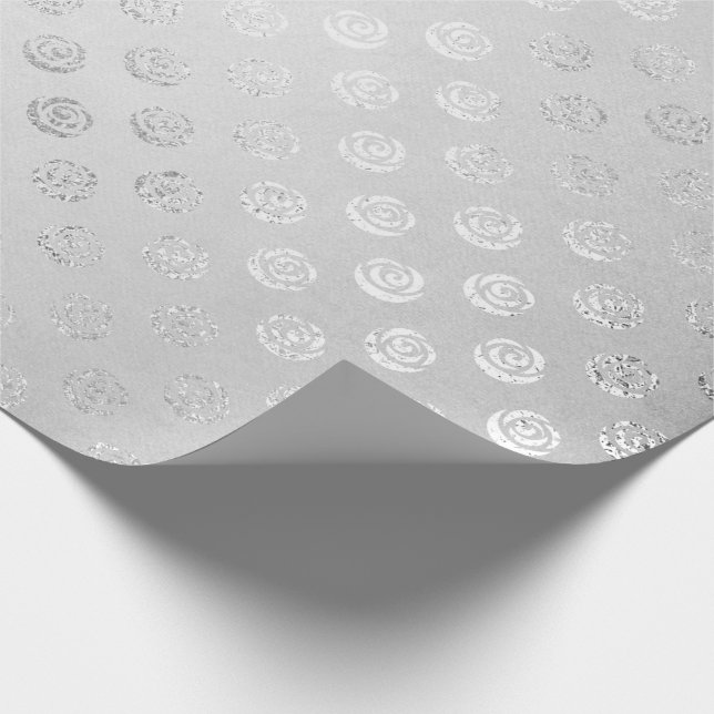 Papel De Regalo Rosas Florales Gris Delicados Monocromáticos Plate (Esquina)
