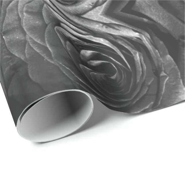 Papel De Regalo Rosas grises, foto floral gris (Esquina del rollo)