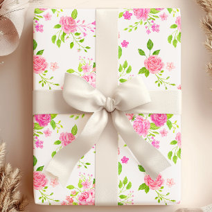 Papel De Regalo Rosas Inglesas Chic Acuarela Floral